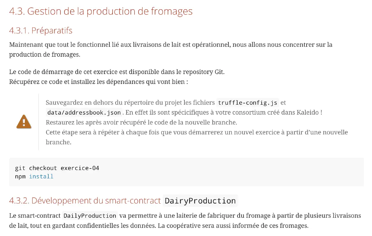 Same excerpt from a tutorial PDF, this time in HTML